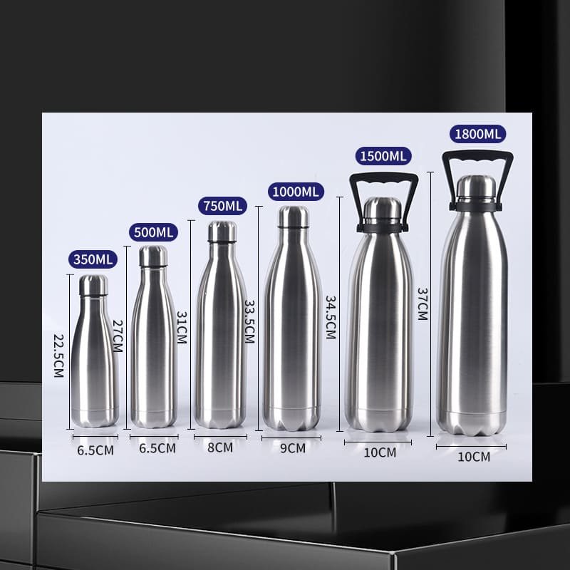 Cola Shape Water Bottle - Double Wall 18/8 Stainless Steel Vacuum ...