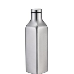 Exclusive mold wholesale 500ml stainless steel square water bottle wine Flask with sleek brushed silver finish and leakproof metal cap, by Zhangjiakou Yingfan Trading Co., Ltd.