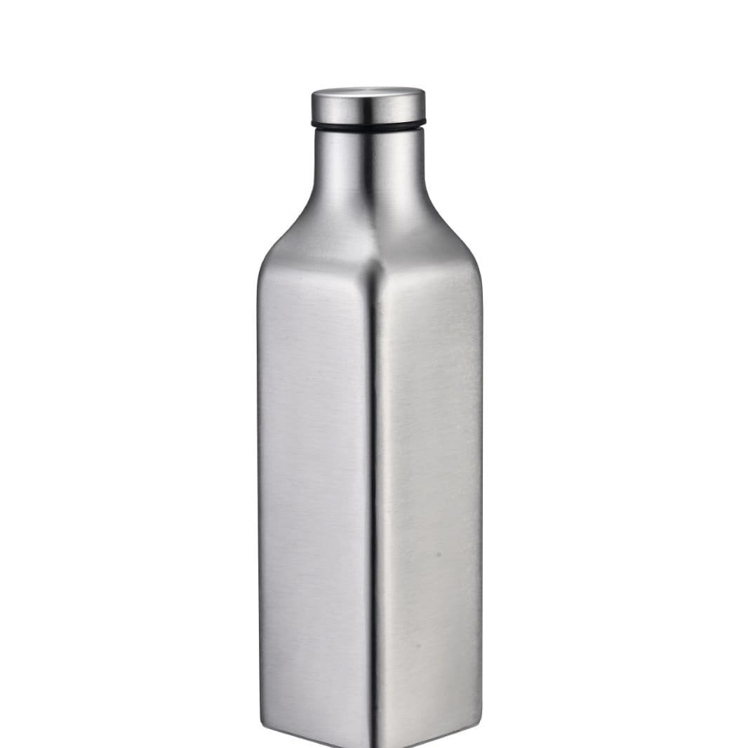 Exclusive mold wholesale 500ml stainless steel square water bottle wine Flask with sleek brushed silver finish and leakproof metal cap, by Zhangjiakou Yingfan Trading Co., Ltd.