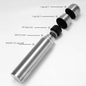thermo bottle with 2 cup lids