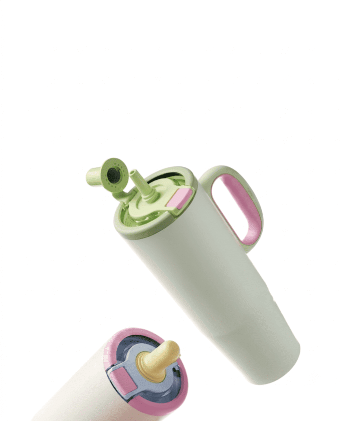 Ingfan 680ml & 1200ml Dual-Tier Opening Lid Stainless Steel Handle Tumbler - 26701 - Image 5