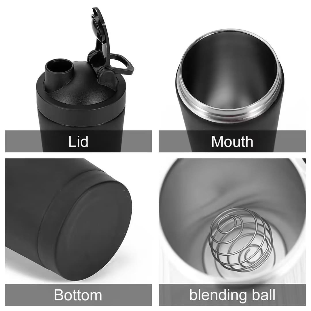 Custom Stainless Steel Protein Shaker Bottle - Double Wall Insulated Gym Shaker Cup 500ml 750ml with Whisk Ball - CLP010 - Image 5
