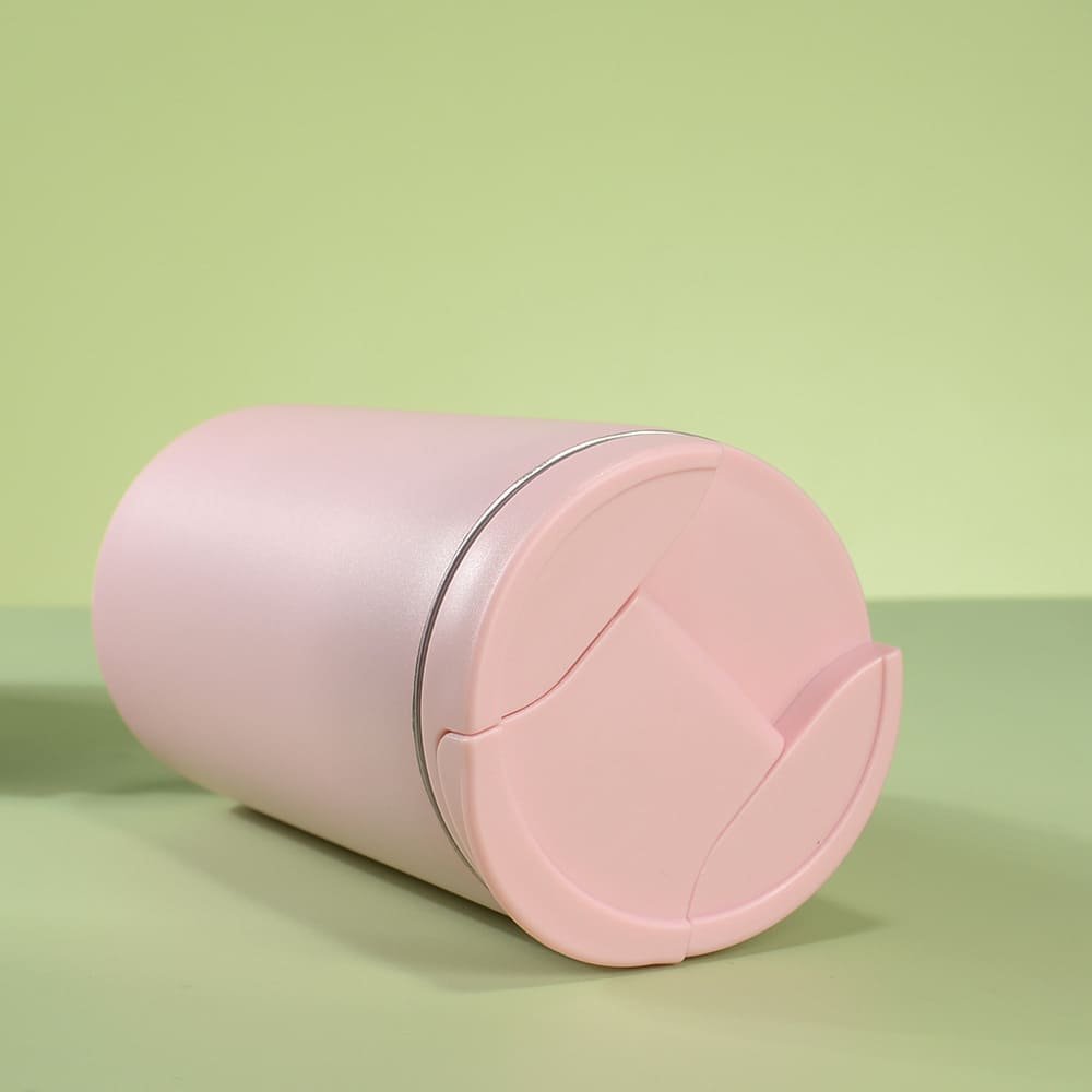 Technical component analysis photograph isolated viewing pastel dark blue Matte Powder Coating Cozy water flask isolated on a white platform.