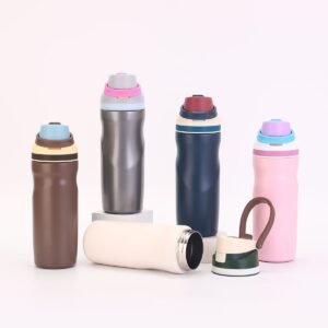 600ml dual drink straw water bottle insulated color lineup